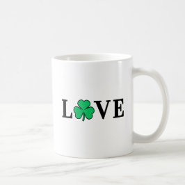 I Liebe Irland Kleeblatt Clover Leaf Simple Elegan Kaffeetasse