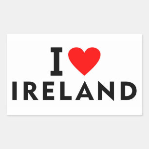 I Liebe Irland Land wie Herztourismus Rechteckiger Aufkleber