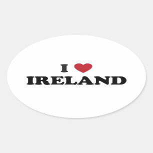 I Liebe Irland Ovaler Aufkleber