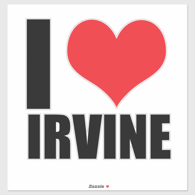 I Liebe Irvine Aufkleber (Blatt)