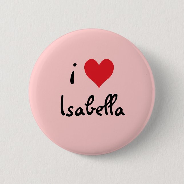 I Liebe Isabella Button (Vorderseite)