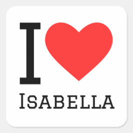 I Liebe Isabella Quadratischer Aufkleber
