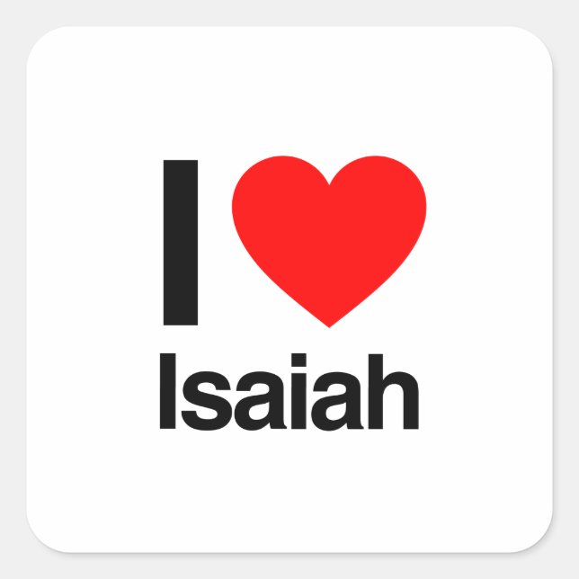 i Liebe isaiah Quadratischer Aufkleber (Vorderseite)