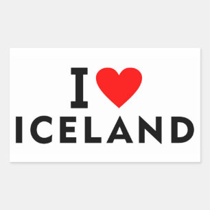 I Liebe Island - Land wie Herztourismus Rechteckiger Aufkleber