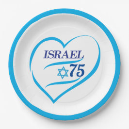 I Liebe Israel 75 Jahrestag, Unabhängigkeitstag Pappteller
