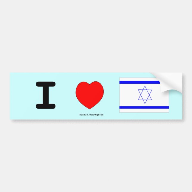 I Liebe Israel Autoaufkleber (Vorne)