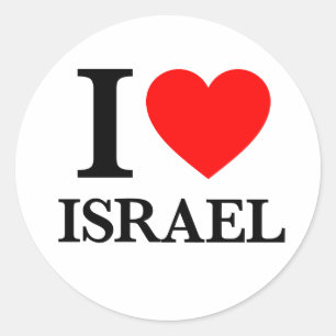 I Liebe Israel Runder Aufkleber