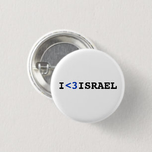 I Liebe Israel - Typografie der blauen Herzschreib Button