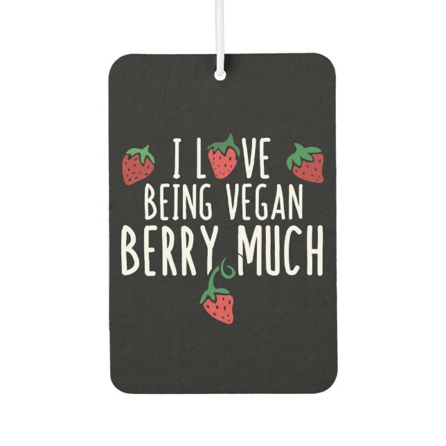 i Liebe ist vegan Erdbeere viel Autolufterfrischer (Vorderseite)