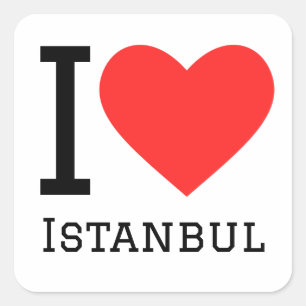 I Liebe Istanbul Quadratischer Aufkleber