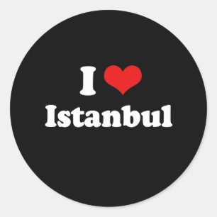 I LIEBE ISTANBUL RUNDER AUFKLEBER