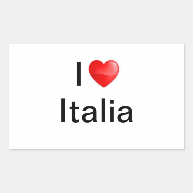 I Liebe Italia Rechteckiger Aufkleber (Vorderseite)