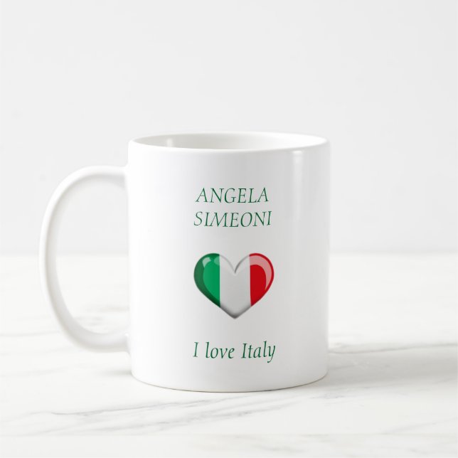 I Liebe Italien | Dein Name Kaffeetasse (Links)