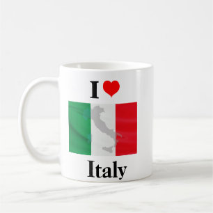 I Liebe Italien Flaggenkarte Kaffeetasse