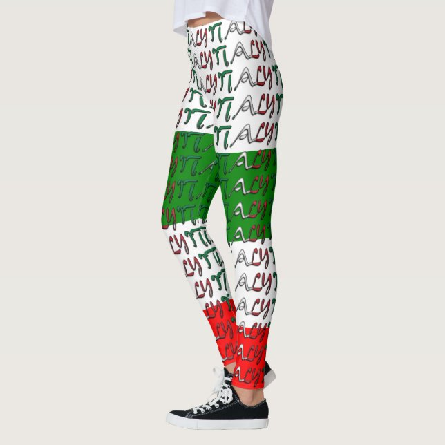 I Liebe Italien Italienische Flaggenfarben Typogra Leggings (Links)