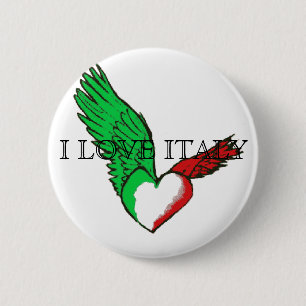 I LIEBE-ITALIEN-Knopf Button