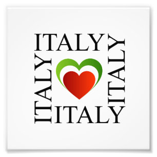 I Liebe Italien mit italienischen Flaggenfarben Fotodruck