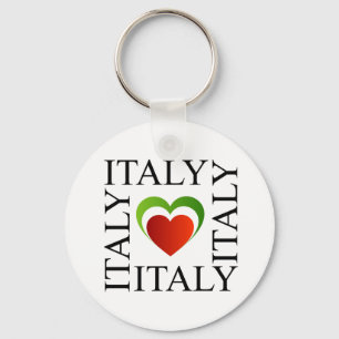 I Liebe Italien mit italienischen Flaggenfarben Schlüsselanhänger