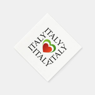I Liebe Italien mit italienischen Flaggenfarben Serviette