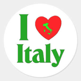 I Liebe Italien Runder Aufkleber