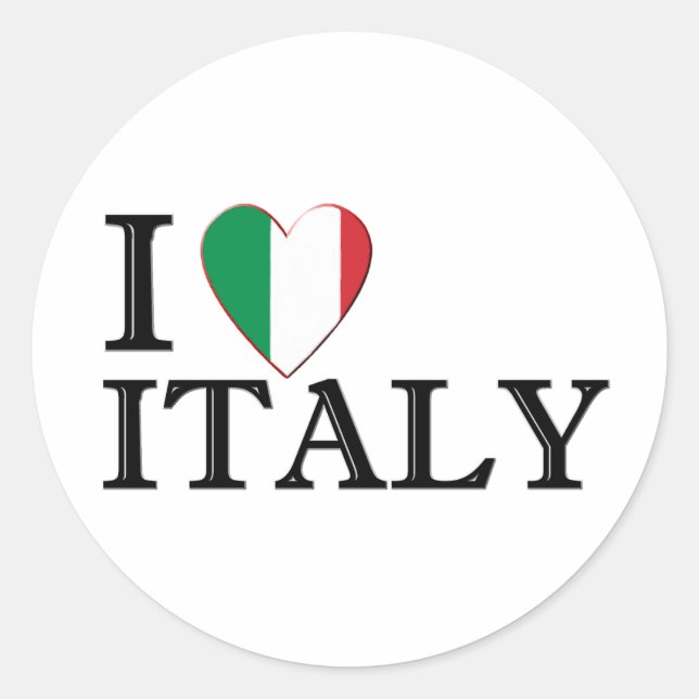 I Liebe Italien Runder Aufkleber (Vorderseite)