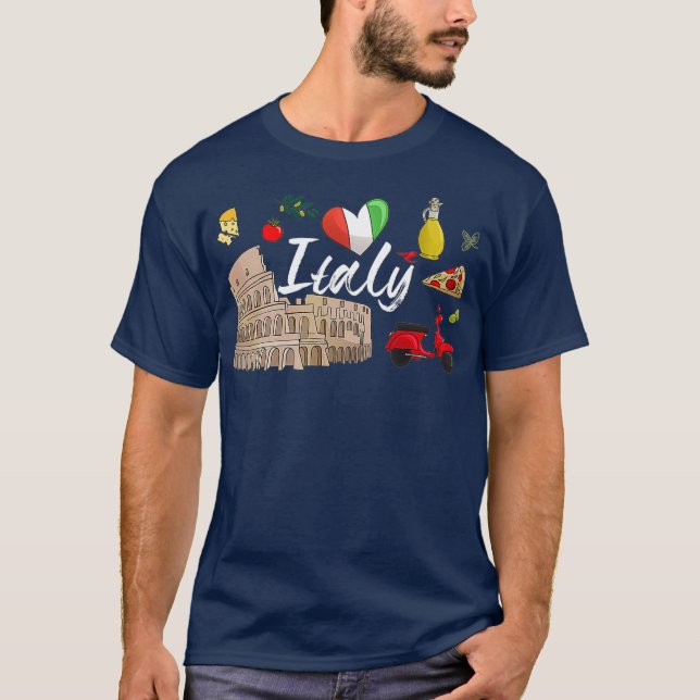 I Liebe Italien und alles Italienische Kulturgesch T-Shirt (Vorderseite)
