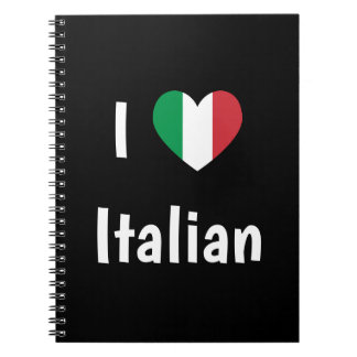 I Liebe Italienische Flaggenfarben Herzstück Notizblock
