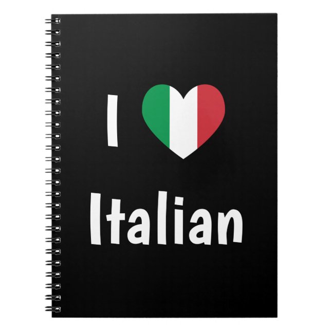 I Liebe Italienische Flaggenfarben Herzstück Notizblock (Vorderseite)