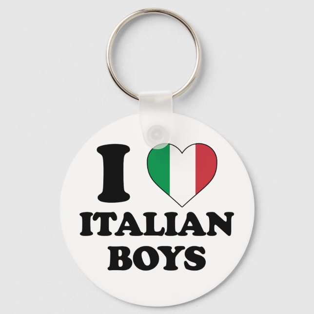 I Liebe Italienische Jungen Schlüsselanhänger (Vorderseite)