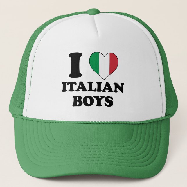 I Liebe Italienische Jungen Truckerkappe (Vorderseite)