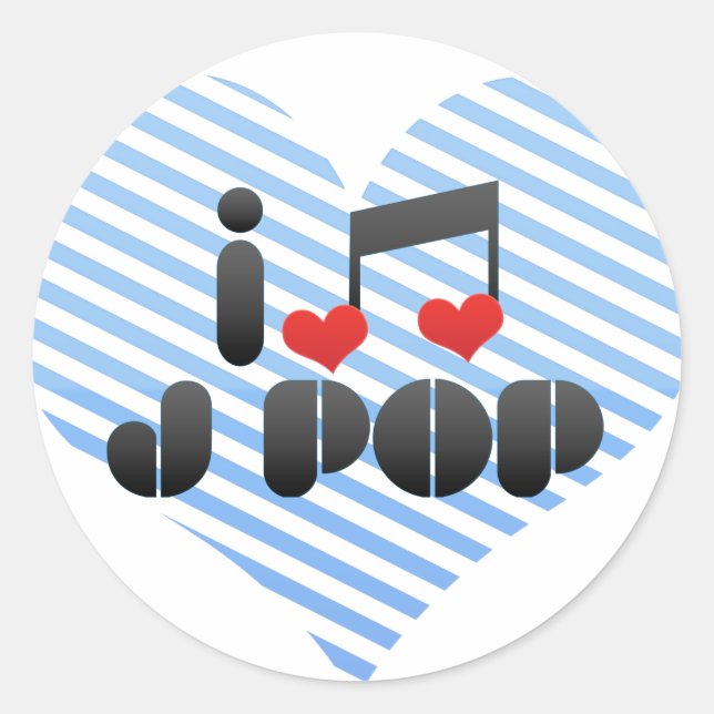 I LIEBE J POP RUNDER AUFKLEBER (Vorderseite)