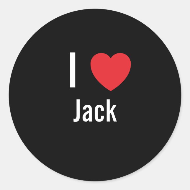I LIEBE JACK RUNDER AUFKLEBER (Vorderseite)