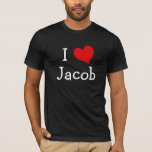 I Liebe Jacob T-Shirt<br><div class="desc">"I Liebe Jacob" Herzdesign. Niedliche Geburtstag Geschenkideen.</div>