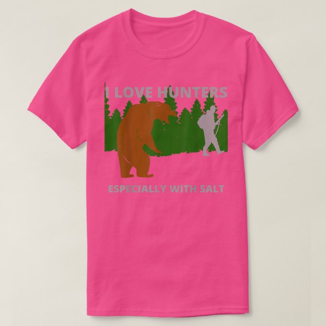 I Liebe Jäger lustige sarkastische Bärenjagd Campi T-Shirt (Design vorne)
