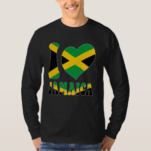 I Liebe Jamaica I Liebe Kingston Jamaica Flaggenhe T-Shirt