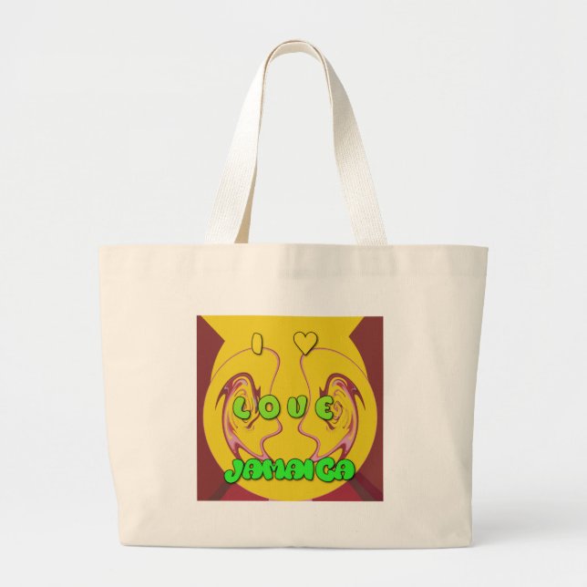 I Liebe Jamaica.png Jumbo Stoffbeutel (Vorne)