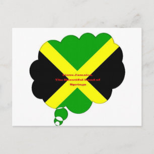 I Liebe Jamaika Text über Flaggenkunstdruck Postkarte