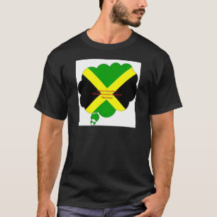 I Liebe Jamaika Text über Flaggenkunstdruck T-Shirt