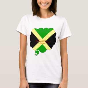I Liebe Jamaika Text über Flaggenkunstdruck T-Shirt