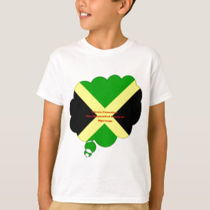 I Liebe Jamaika Text über Flaggenkunstdruck T-Shirt