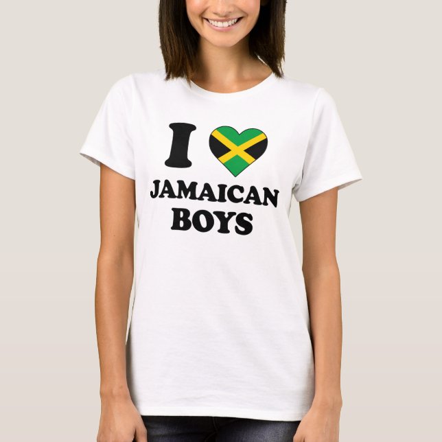 I Liebe Jamaikanische Jungen T-Shirt (Vorderseite)