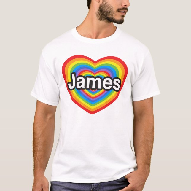 I Liebe James. Liebe I Sie James. Herz T-Shirt (Vorderseite)