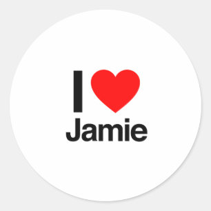 i Liebe Jamie Runder Aufkleber