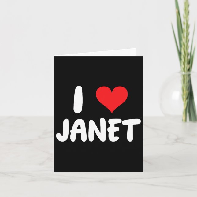 I Liebe Janet - Herz - Name Karte (Vorderseite)