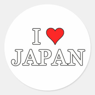 I Liebe Japan Runder Aufkleber