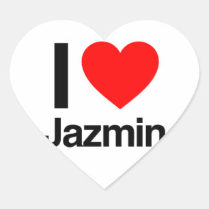 i Liebe Jazmin Herz-Aufkleber