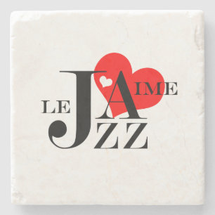 I Liebe-Jazz - französischer Jazz-Liebhaber Steinuntersetzer