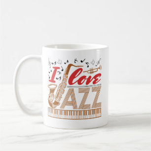 I Liebe Jazz Musiker Fan Saxophon Kaffeetasse