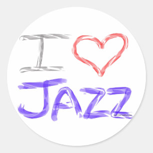 I Liebe Jazz Runder Aufkleber
