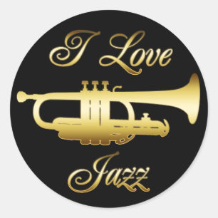 I LIEBE-JAZZ RUNDER AUFKLEBER